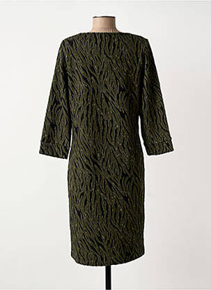 Robe mi-longue manches longues manches longues vert GEISHA femme