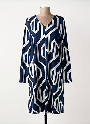 Robe mi-longue imprimé fantaisie manches longues bleu STREET ONE femme