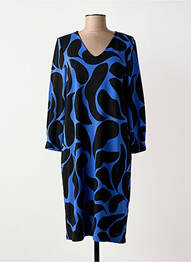 Robe mi-longue imprimé fantaisie manches longues bleu STREET ONE femme