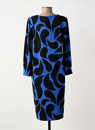 Robe mi-longue imprimé fantaisie manches longues bleu STREET ONE femme