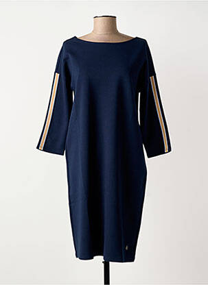 Robe mi-longue manches 3/4 manches 3/4 bleu STREET ONE femme