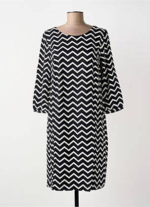 Robe mi-longue manches 3/4 manches 3/4 noir STREET ONE femme