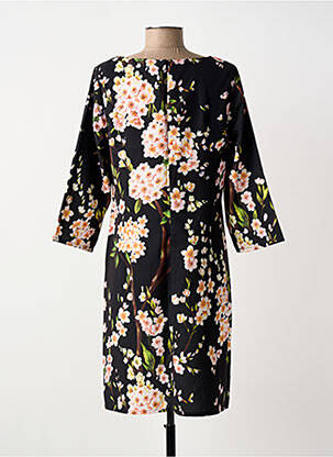 Robe mi-longue imprimé fleurs manches 3/4 noir MOLLY BRACKEN femme