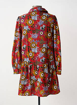 Robe courte coupe évasée manches longues rouge MOLLY BRACKEN femme
