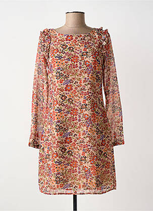 Robe courte fermeture zippée au dos manches longues beige MOLLY BRACKEN femme