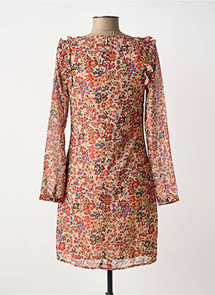 Robe courte fermeture zippée au dos manches longues beige MOLLY BRACKEN femme