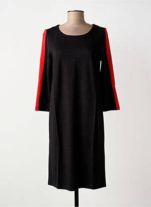 Robe mi-longue manches longues manches longues noir STREET ONE femme