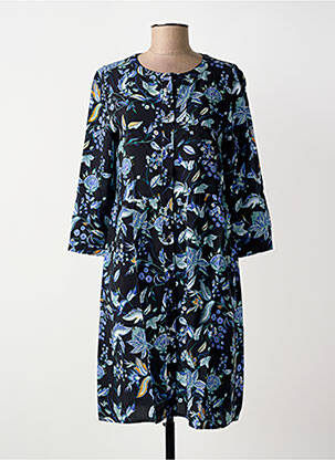 Robe mi-longue imprimé fleurs manches 3/4 noir STREET ONE femme