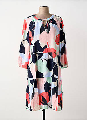 Robe mi-longue coupe fluide manches 3/4 bleu STREET ONE femme