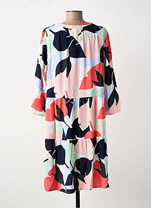 Robe mi-longue coupe fluide manches 3/4 bleu STREET ONE femme