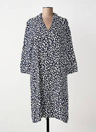 Robe mi-longue coupe fluide manches longues bleu STREET ONE femme