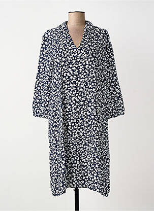 Robe mi-longue coupe fluide manches longues bleu STREET ONE femme