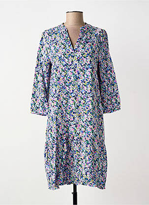 Robe mi-longue manches 3/4 manches 3/4 bleu STREET ONE femme