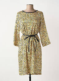 Robe mi-longue manches 3/4 manches 3/4 jaune MOLLY BRACKEN femme
