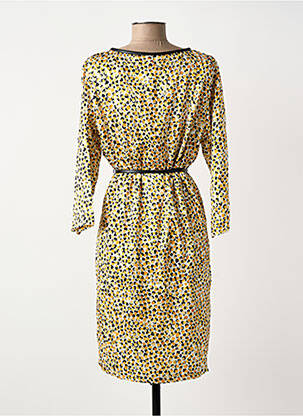 Robe mi-longue manches 3/4 manches 3/4 jaune MOLLY BRACKEN femme
