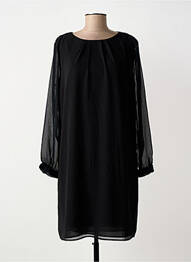 Robe mi-longue coupe fluide manches longues noir STREET ONE femme