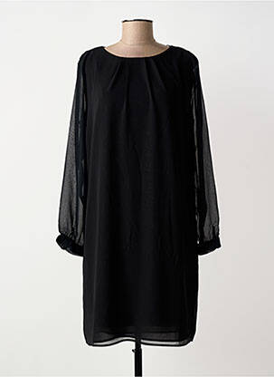 Robe mi-longue coupe fluide manches longues noir STREET ONE femme
