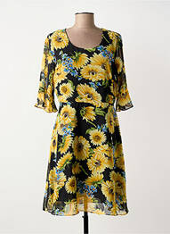 Robe mi-longue coupe fluide manches 3/4 jaune MOLLY BRACKEN femme