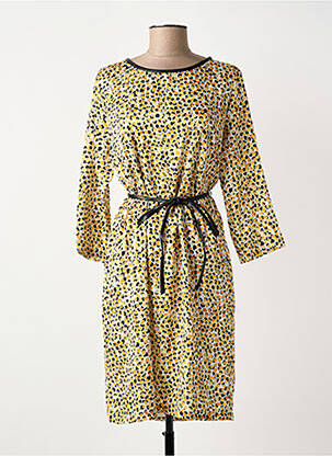 Robe mi-longue manches 3/4 manches 3/4 jaune MOLLY BRACKEN femme