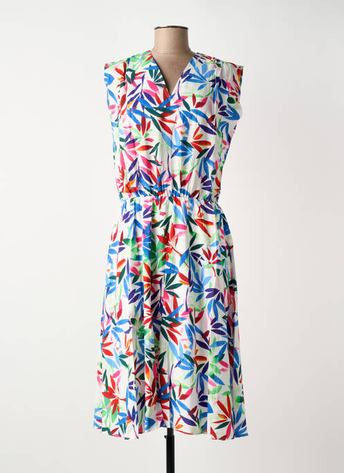 Robe mi-longue imprimé fantaisie sans manche blanc MOLLY BRACKEN femme