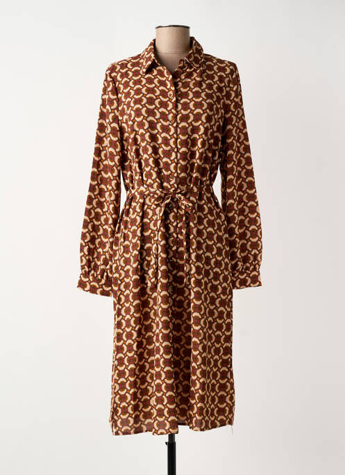 Robe mi-longue marron GEISHA femme