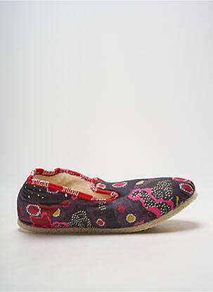 Chaussons/pantoufles bout rond talon plat jusqu'à 3cm noir BERTHE AUX GRANDS PIEDS femme