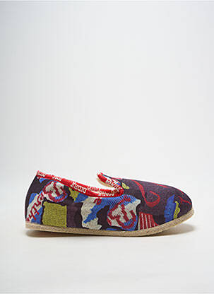 Chaussons/pantoufles bout rond talon plat jusqu'à 3cm violet BERTHE AUX GRANDS PIEDS femme