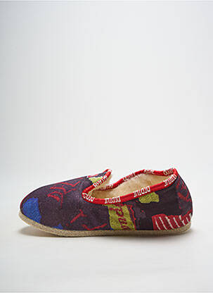 Chaussons/pantoufles bout rond talon plat jusqu'à 3cm violet BERTHE AUX GRANDS PIEDS femme