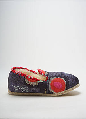 Chaussons/pantoufles bout rond talon plat jusqu'à 3cm gris BERTHE AUX GRANDS PIEDS femme