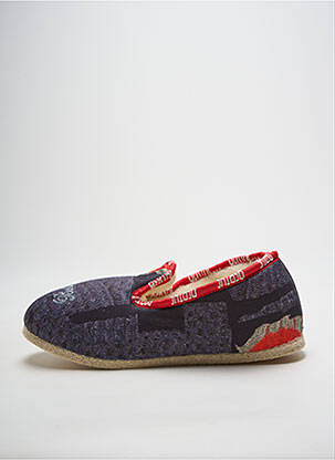 Chaussons/pantoufles bout rond talon plat jusqu'à 3cm gris BERTHE AUX GRANDS PIEDS femme
