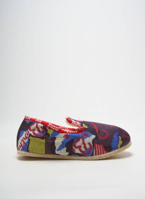 Chaussons/pantoufles bout rond talon plat jusqu'à 3cm violet BERTHE AUX GRANDS PIEDS femme