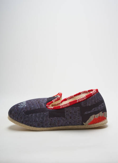 Chaussons/pantoufles bout rond talon plat jusqu'à 3cm gris BERTHE AUX GRANDS PIEDS femme