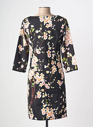 Robe mi-longue imprimé fleurs manches longues noir MOLLY BRACKEN femme