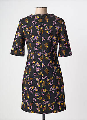 Robe mi-longue imprimé fleurs manches longues noir MOLLY BRACKEN femme