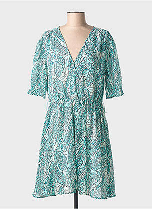 Robe mi-longue tissage crêpe manches courtes bleu LEE COOPER femme
