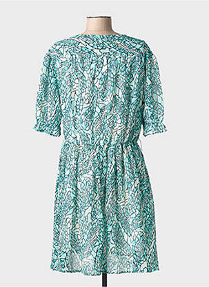 Robe mi-longue tissage crêpe manches courtes bleu LEE COOPER femme