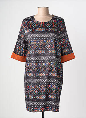 Robe mi-longue manches longues manches longues noir MOLLY BRACKEN femme