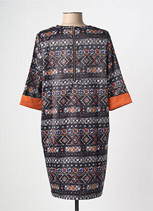 Robe mi-longue manches longues manches longues noir MOLLY BRACKEN femme