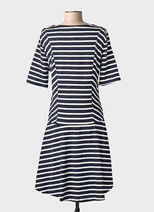 Robe mi-longue manches 3/4 manches 3/4 bleu STREET ONE femme