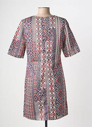 Robe mi-longue imprimé fleurs manches courtes beige MOLLY BRACKEN femme