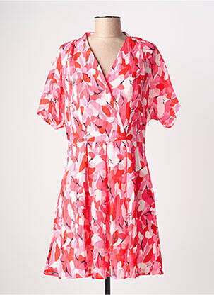 Robe mi-longue imprimé fleurs manches courtes rose MOLLY BRACKEN femme