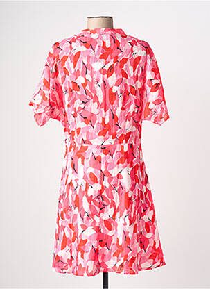 Robe mi-longue imprimé fleurs manches courtes rose MOLLY BRACKEN femme