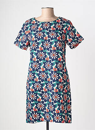 Robe courte fermeture zippée au dos manches courtes bleu MOLLY BRACKEN femme