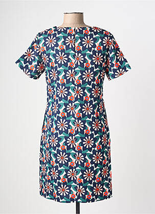 Robe courte fermeture zippée au dos manches courtes bleu MOLLY BRACKEN femme