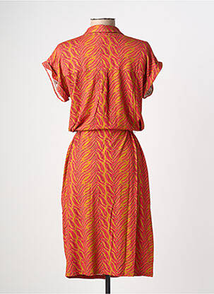 Robe mi-longue manches courtes manches courtes rose GEISHA femme