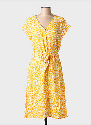 Robe mi-longue manches courtes manches courtes jaune STREET ONE femme