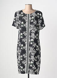 Robe mi-longue manches courtes manches courtes noir GEISHA femme