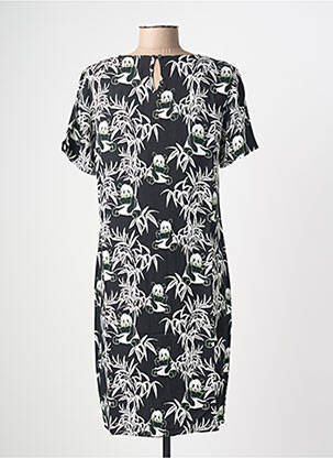 Robe mi-longue manches courtes manches courtes noir GEISHA femme