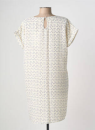 Robe mi-longue tissage crêpe manches courtes beige KAPORAL femme