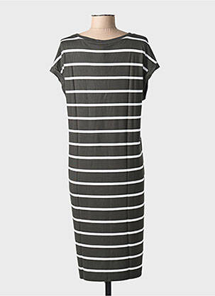 Robe mi-longue manches courtes manches courtes vert STREET ONE femme
